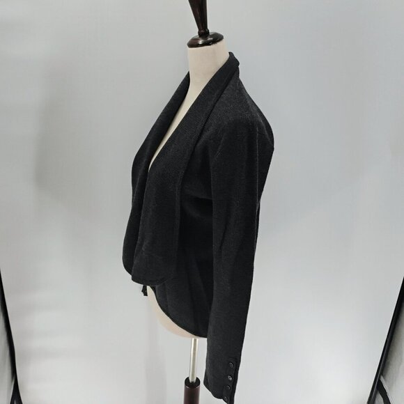 Loft Women's Gray Open Front Cardigan Sweater Size S merino wool blazer - Picture 6 of 13